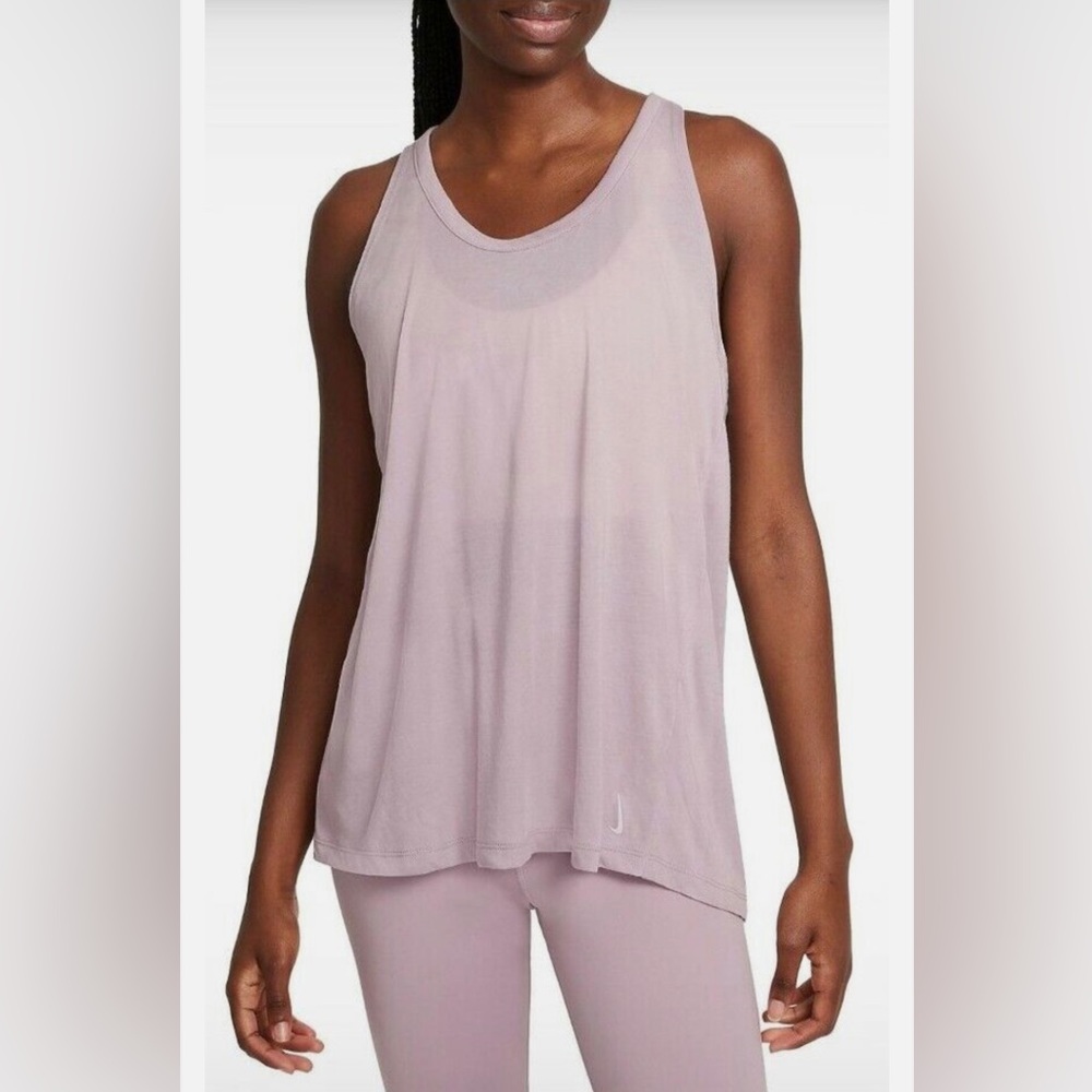 Nike Yoga Crossback Tank Training Top Dri-Fit Pink Size M